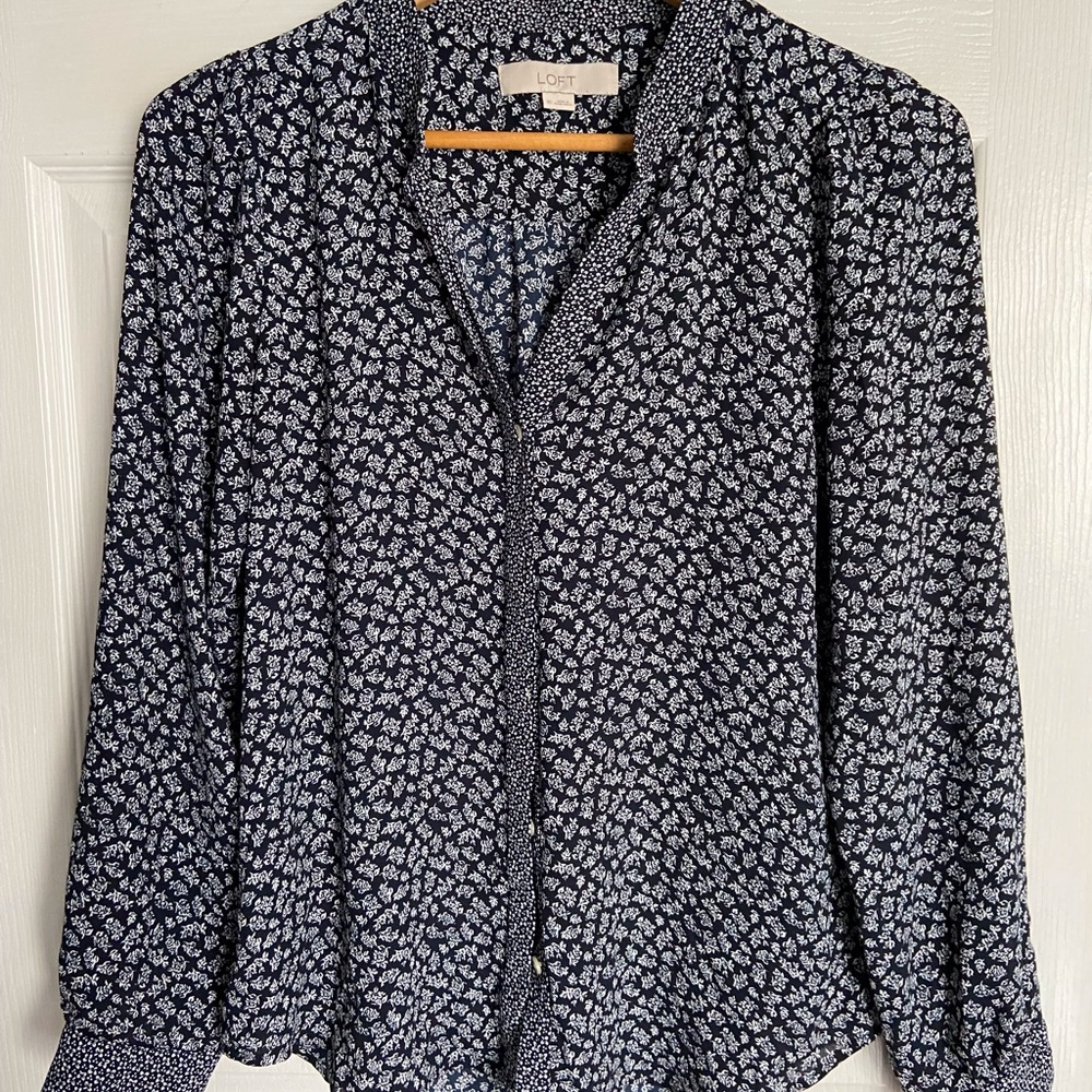 Loft Blue Floral Top